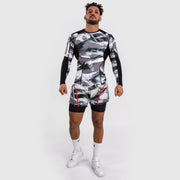 Venum Electron 3.0 Rashguard à manches longues - Gris/Rouge