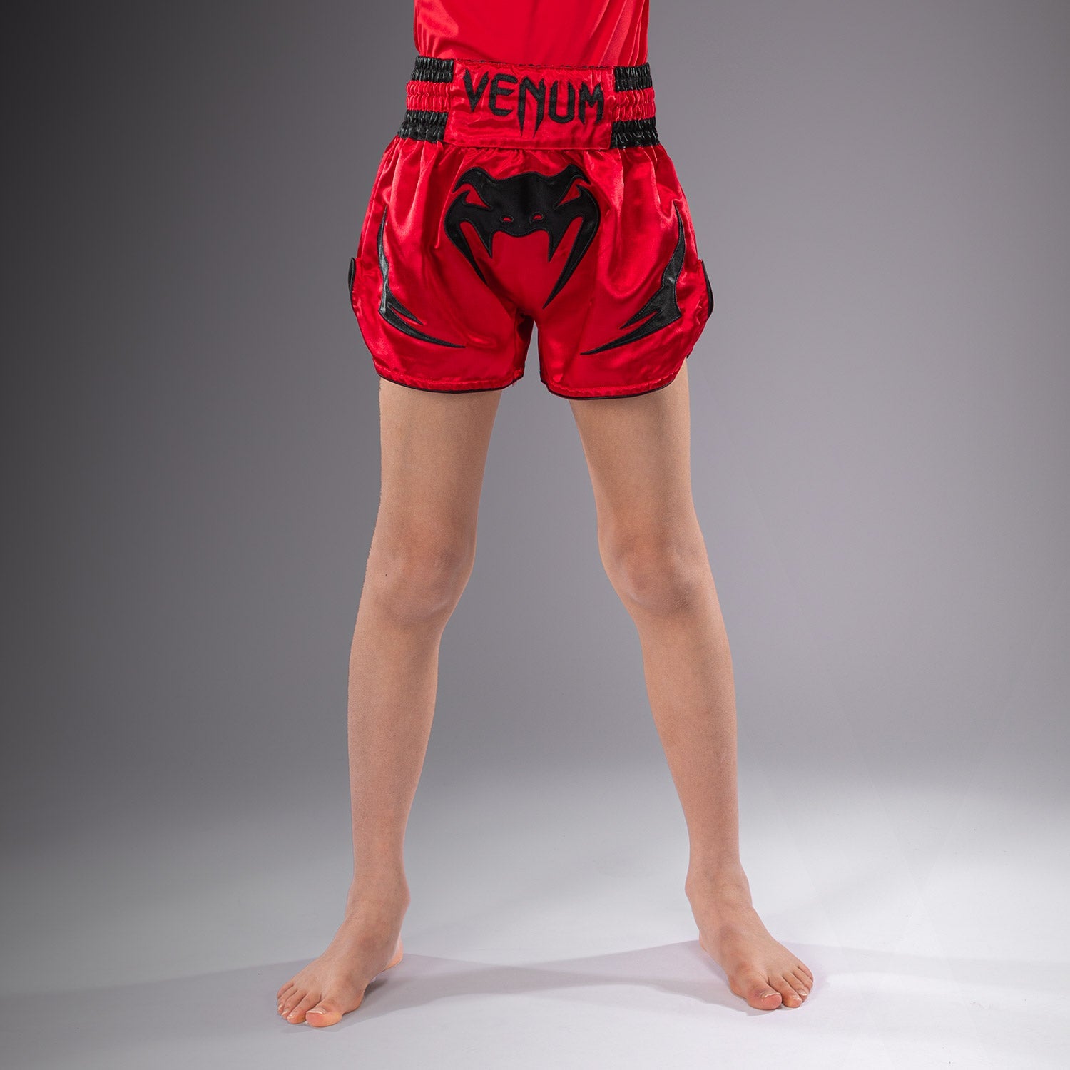 Short de Muay Thaï Venum Inferno pour Enfants - Rouge Cerise
