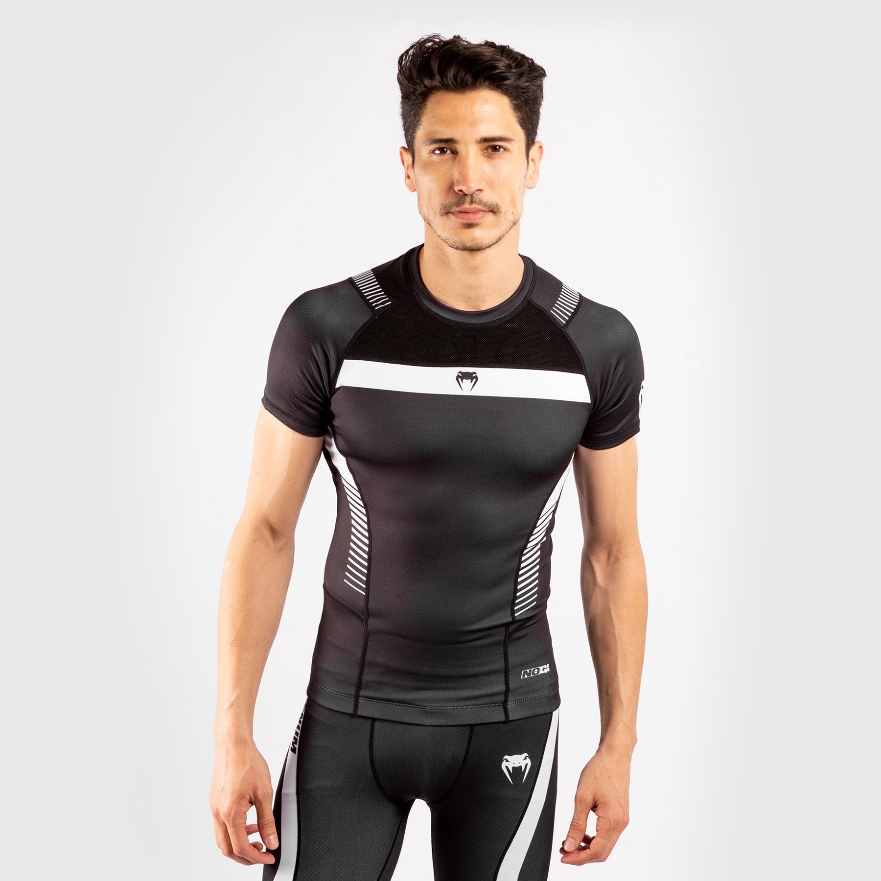 T-shirt de Compression Venum NoGi 3.0 - Manches Courtes - Noir/Blanc
