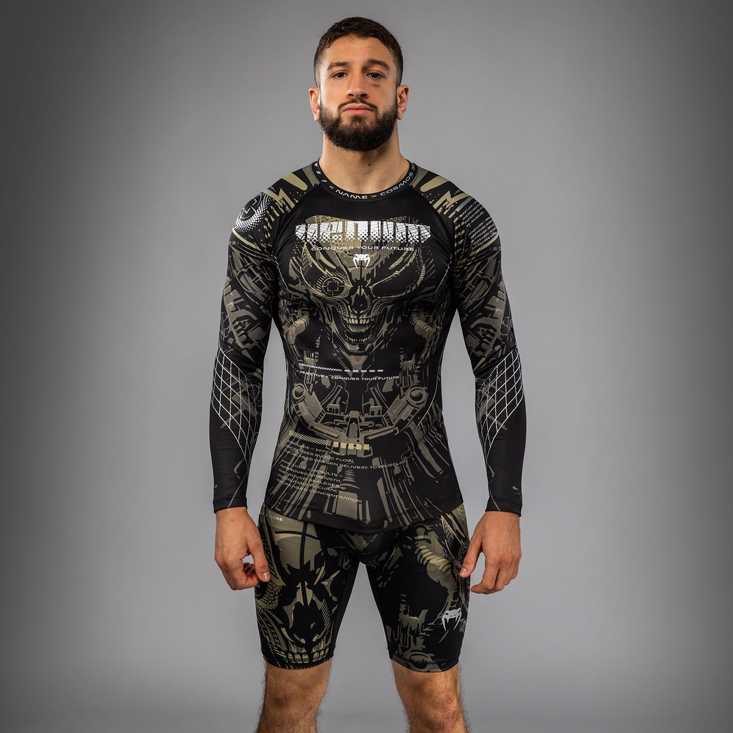 Rashguard à manches longues Venum Invader - Noir/Sable