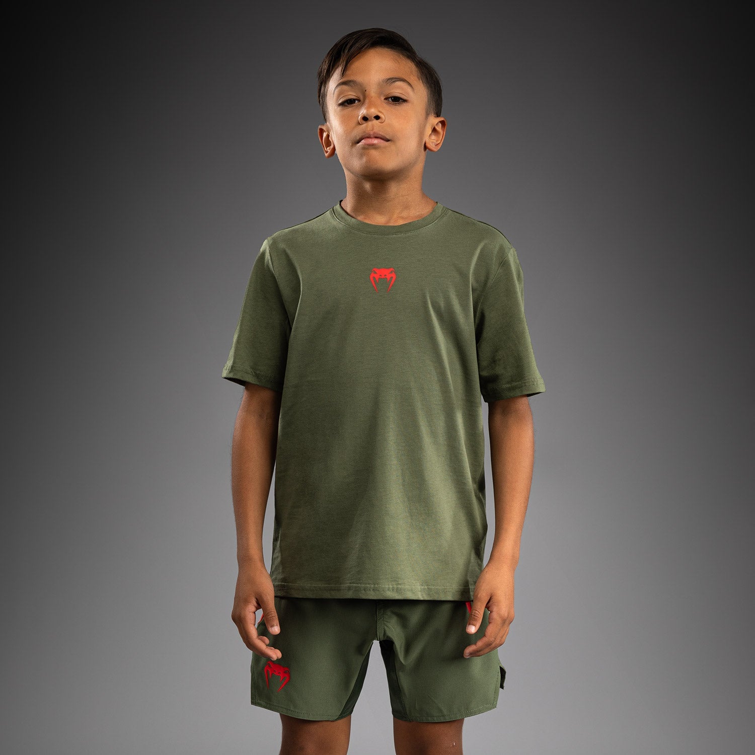 T-shirt pour Enfants Venum Contender - Vert militaire/Orange